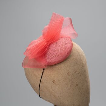 Coral Fascinator Cocktail Hat ' Candace', 2 of 8