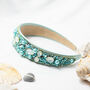 Mixed Shell Gem Texture Headband In Turquoise, thumbnail 3 of 3