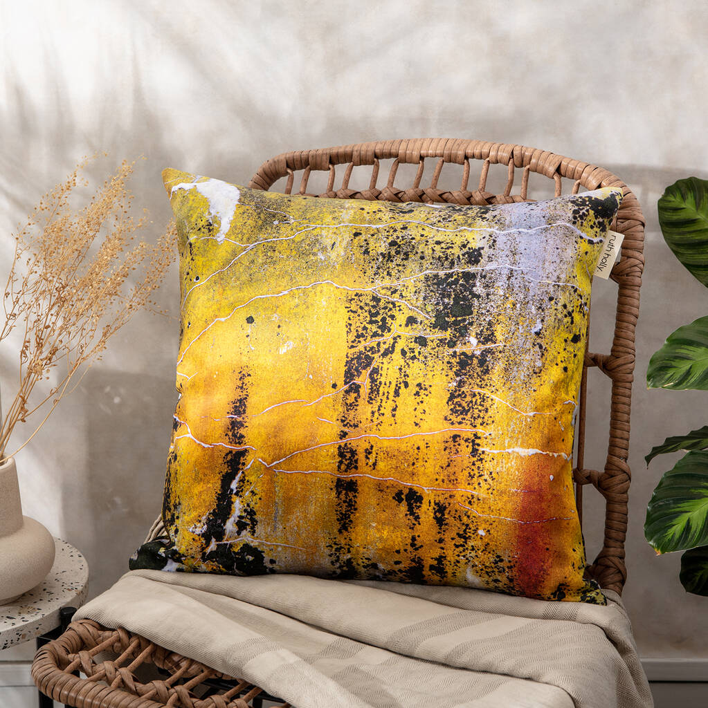 Baked Yellow Cushion, Abstract Pattern, 'Nomad Texture'