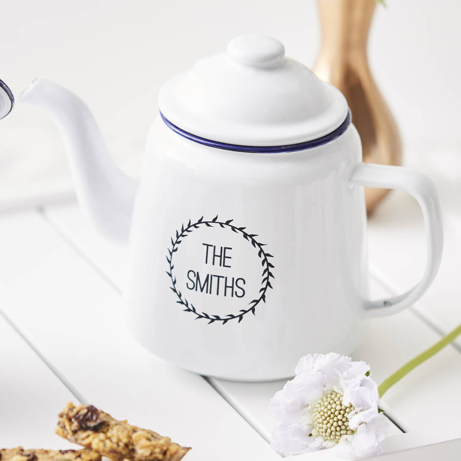 Enamel Personalised Teapot By Sophia Victoria Joy