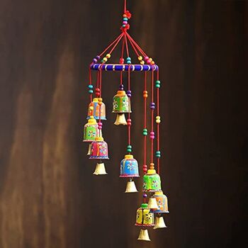 Multi Colour Round Bell Wind Chime/Wall Hanging Decor, 3 of 3