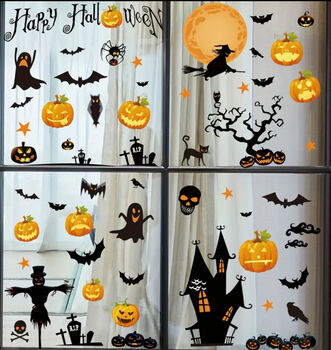 Halloween Pumpkin Ghosts Witches Removable Wall/ Window Stickers, 9 of 9