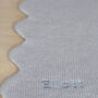 Pure Cashmere Scalloped Edge Baby Blanket In Soft Blue, thumbnail 5 of 7