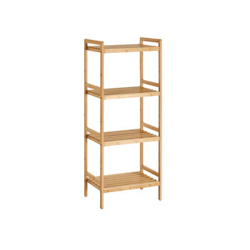 Four Tier Natural Brown Bamboo Bathroom Kitchen Shelves, 4 of 7