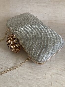 Silver Handcrafted Rectangular Clutch Bag, 11 of 11