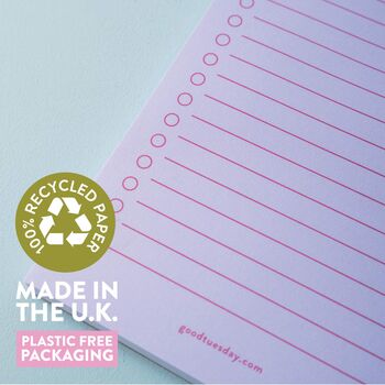 To Do List Pad | Lilac And Plum, 4 of 4