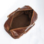 Oiled Leather Travel Duffle Bag Holdall Brown, thumbnail 3 of 8