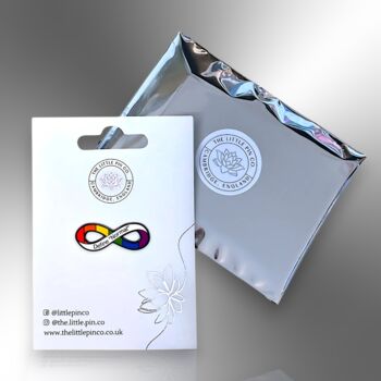 Define Normal, Autism, Adhd, Neurodivergent, Rainbow Infinity Lemniscate Enamel Lapel Pin Badge, 5 of 8