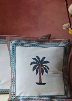 Coco Tree Block Printed Cushion Cover Set Of Two, 2 of 3