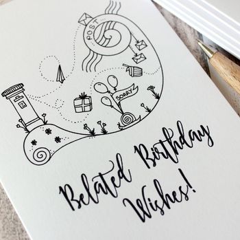 Belated Birthday Wishes, Happy Birthday Card, 2 of 2
