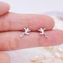 Frog Stud Earrings In Sterling Silver, thumbnail 5 of 12