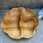 30cm Handcrafted Teak Wooden Triple Fruit Nuts Bowl, thumbnail 6 of 12