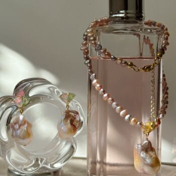 Large Pink Baroque Pearl Pendant Necklace, 2 of 5