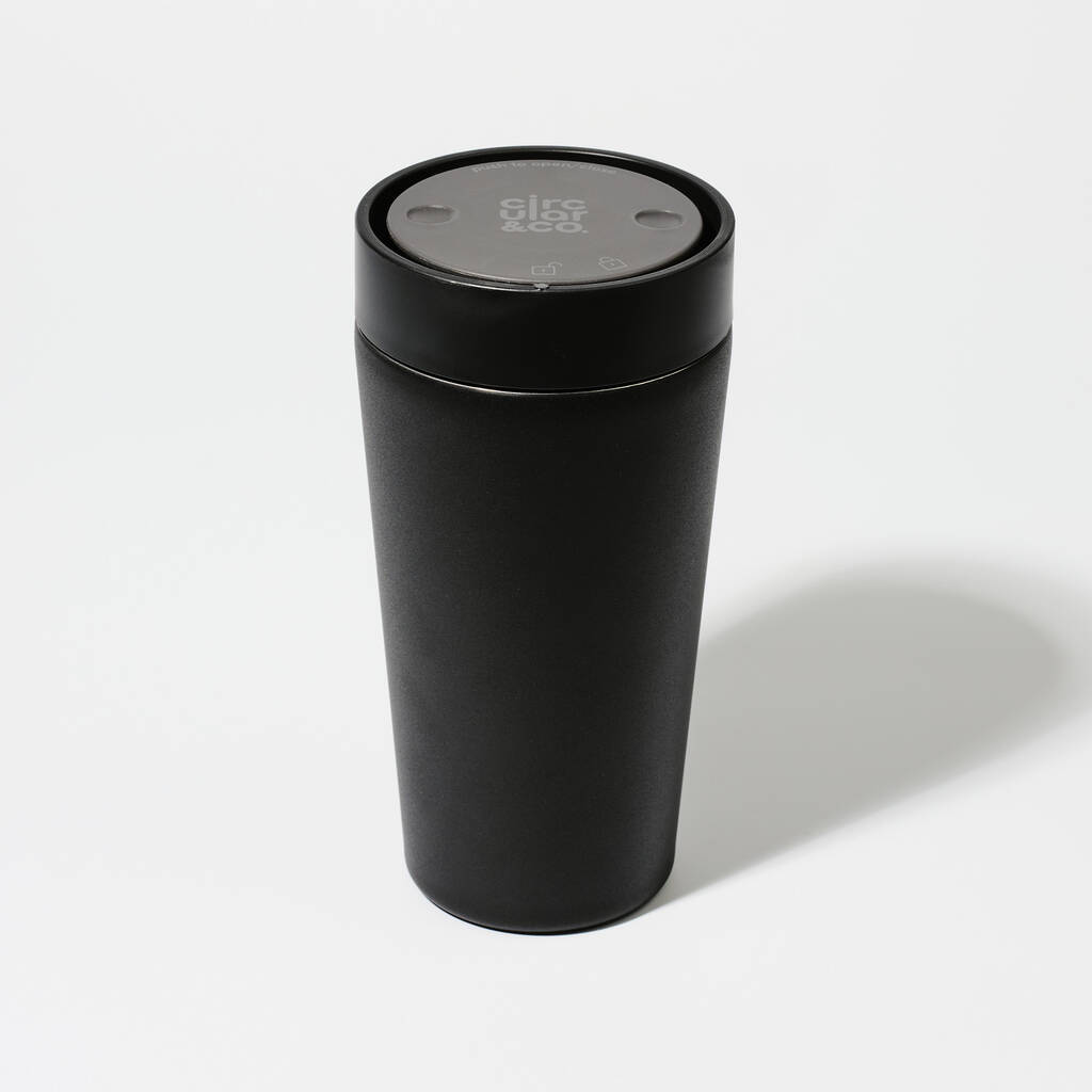 Circular And Co Travel Mug Made From Recycled Stainless Steel 12oz Ink Black, 1 of 8