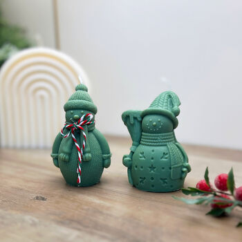 Green Snowman Christmas Decoration Candle, 8 of 8