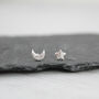 Sterling Silver Mini Mismatch Star And Moon Studs, thumbnail 9 of 12