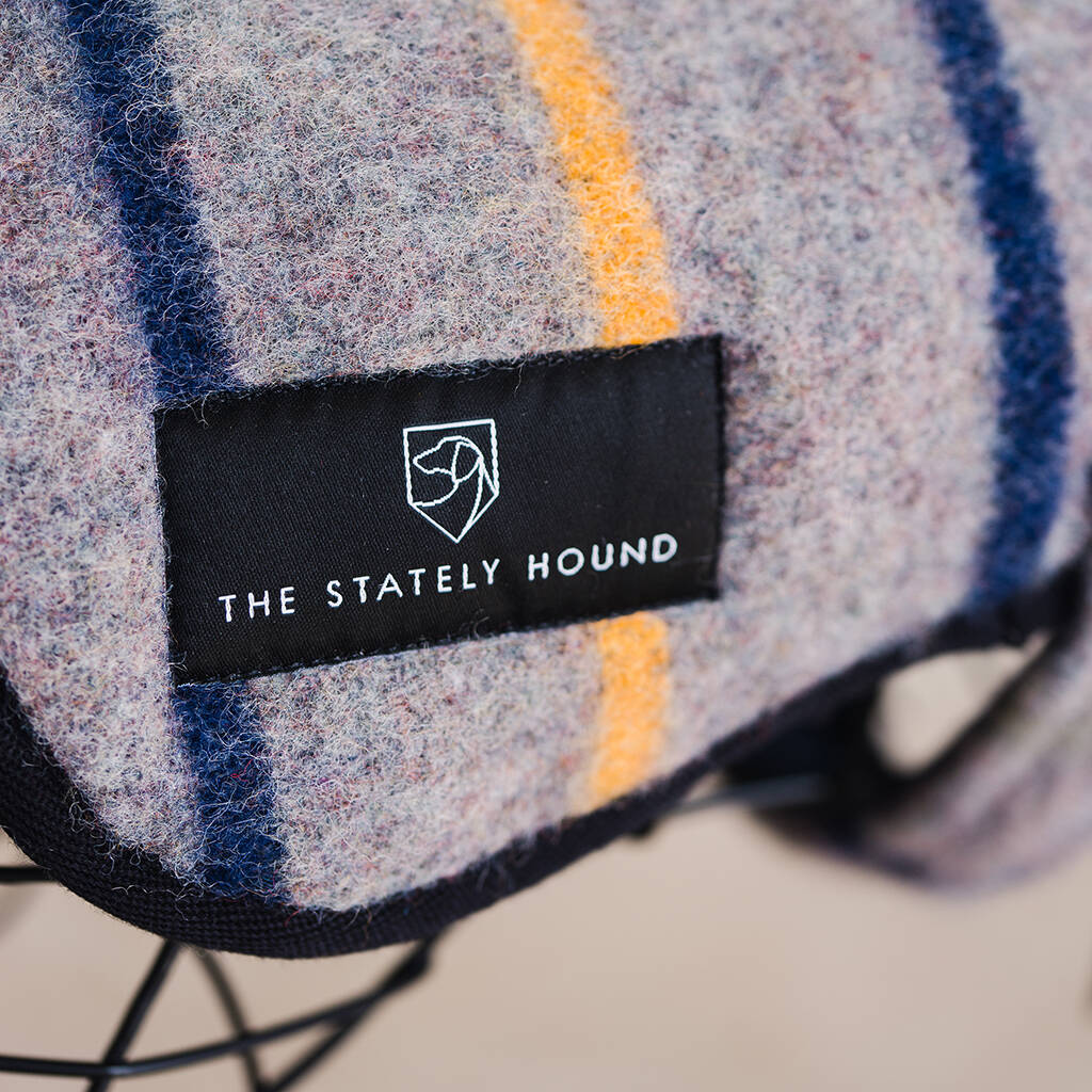 Striped Recycled Wool And Fleece Dog Coat By The Stately Hound ...