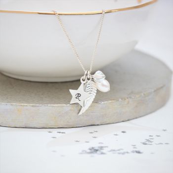 Personalised Angel Wing And Star Charm Necklace, 3 of 12