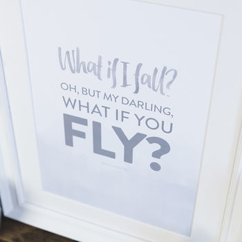 'What If I Fall?' Typographic Quote Print, 2 of 3