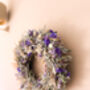Dried Wreath With Purple Flowers, thumbnail 3 of 5