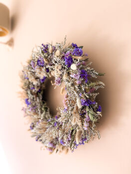 Dried Wreath With Purple Flowers, 3 of 5
