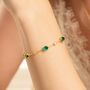 Emerald Bracelet In Sterling Silver And Gold, thumbnail 1 of 12