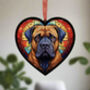 Bullmastiff Stained Glass Effect Heart Suncatcher, thumbnail 2 of 6