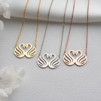 Eternal Love Heart Swans Necklace, 6 of 12