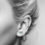 9ct Gold Raw Aquamarine Gemstone Single Stud Earring, thumbnail 5 of 5
