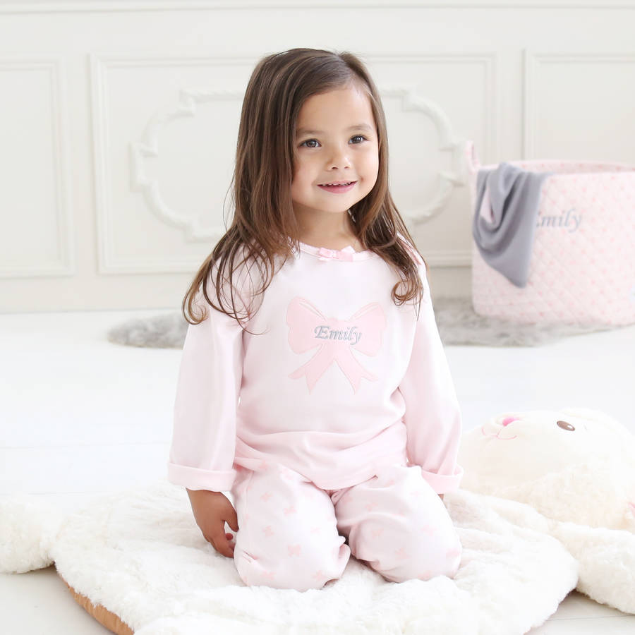 Personalised Bow Print Pyjamas By My 1st Years | notonthehighstreet.com