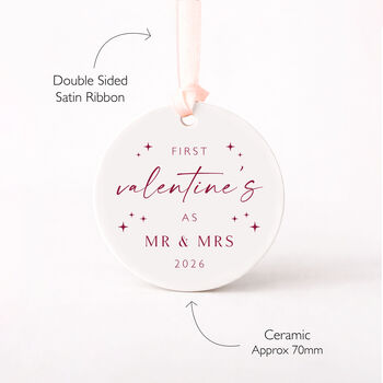 First Valentines As Mr And Mrs Star Design Bottle Tag Gift, 7 of 12