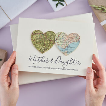 Personalised Map Hearts Mother's Day Card, 2 of 10