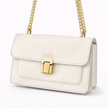 Personalised Embossed White Chain Bag, 2 of 4