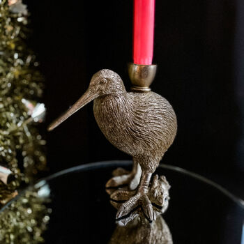 Kiwi Bird Gold Candlestick Holder, 2 of 4