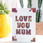 Retro Floral Mum Birthday Mothers Day Card, thumbnail 1 of 2