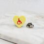 Disability Symbol Heart Pin Badge, thumbnail 6 of 10