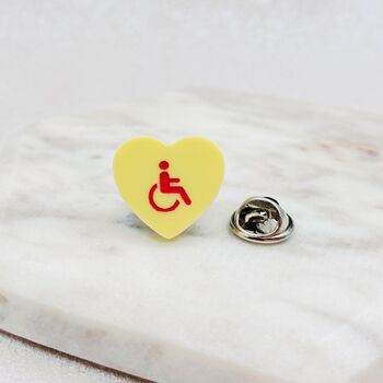 Disability Symbol Heart Pin Badge, 6 of 10