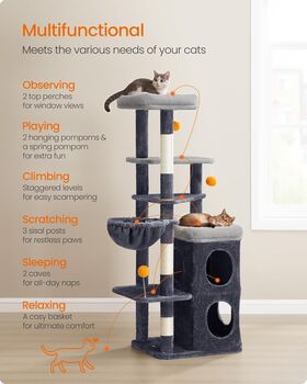 Tall Cat Tree Multi Level Cat Tower, 6 of 8