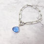 Silver Bracelet With Blue Topaz Heart Pendant, thumbnail 1 of 3