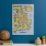 Personalised Scratch Off UK 92 Football Grounds 2026 2027 Season Print, thumbnail 1 of 12