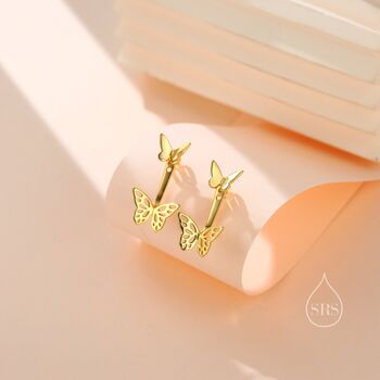 Sterling Silver Butterfly Ear Jacket, 2 of 12