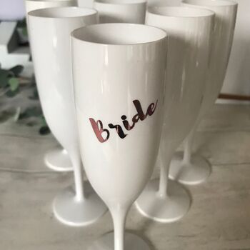 Personalised Champagne Flutes Perfect For Hen Party, 4 of 6