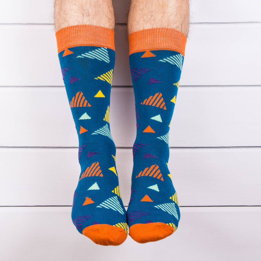 colourful triangle pattern socks by maik | notonthehighstreet.com