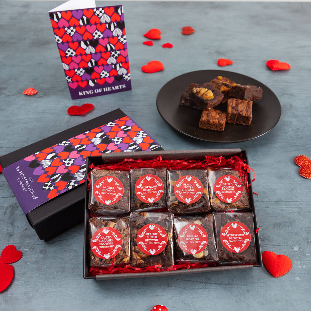 'King Of Hearts' Gluten Free Luxury Brownie Gift, 1 of 3