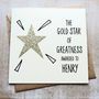 Personalised Gold Star Of Greatness Greetings Card, thumbnail 1 of 6