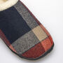 Todd Navy And Orange Check Mens Slippers Indoor/Garden Shoes, thumbnail 8 of 10