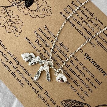Nature Talisman Charm Necklace In Recycled Silver, 5 of 6