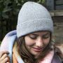 Personalised Hearts Cashmere Wool Beanie Winter Hat, thumbnail 5 of 7