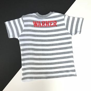 'One' Stripy Applique Birthday T Shirt, 6 of 8