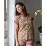 Yellow And Pink Carnation Cotton Short Pyjama Set, thumbnail 2 of 4